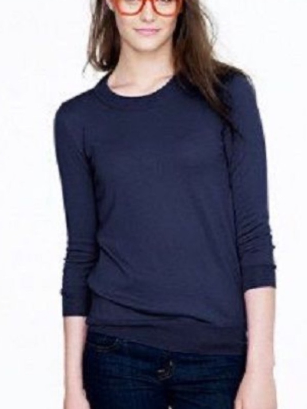 J. Crew - Women's Tippi Crewneck sweater, merino wool pullover. Navy. Small